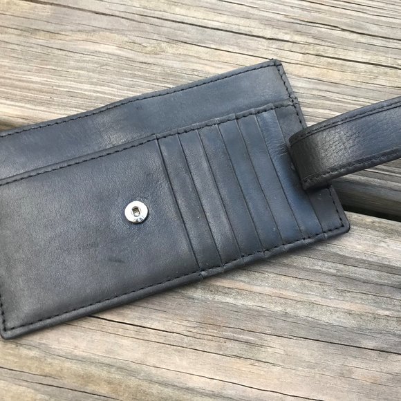 Wallet Black Genuine Leather Card Holder Handmade - Picture 5 of 11